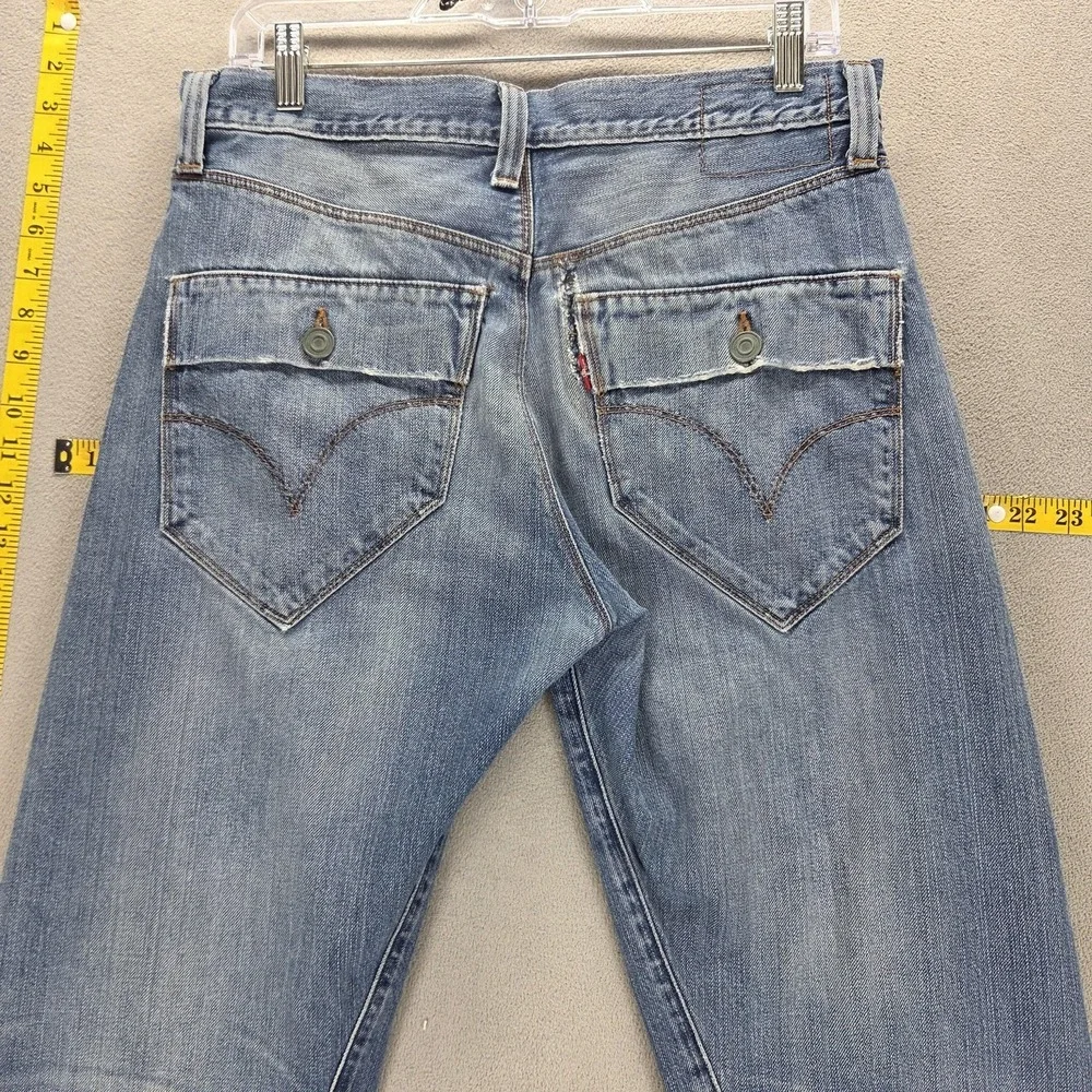 VTG Levis Engineered Jeans Mens Blue Twisted Flap Pockets Button Fly Fits 30x26